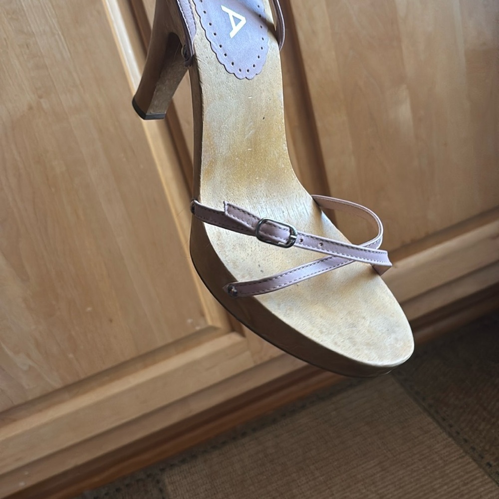 MIA Women's wooden and pink Strappy Heels size 8 - Picture 8 of 9